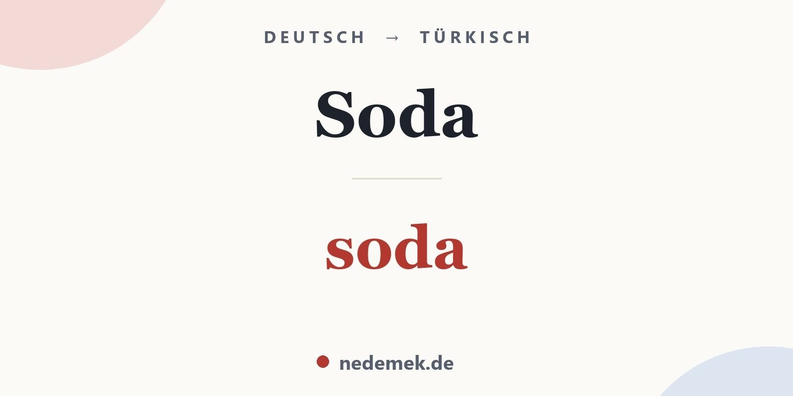 Soda auf Türkisch: soda