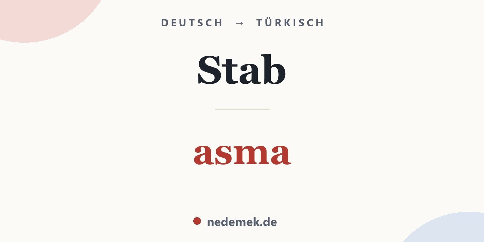 Stab auf Türkisch: asma