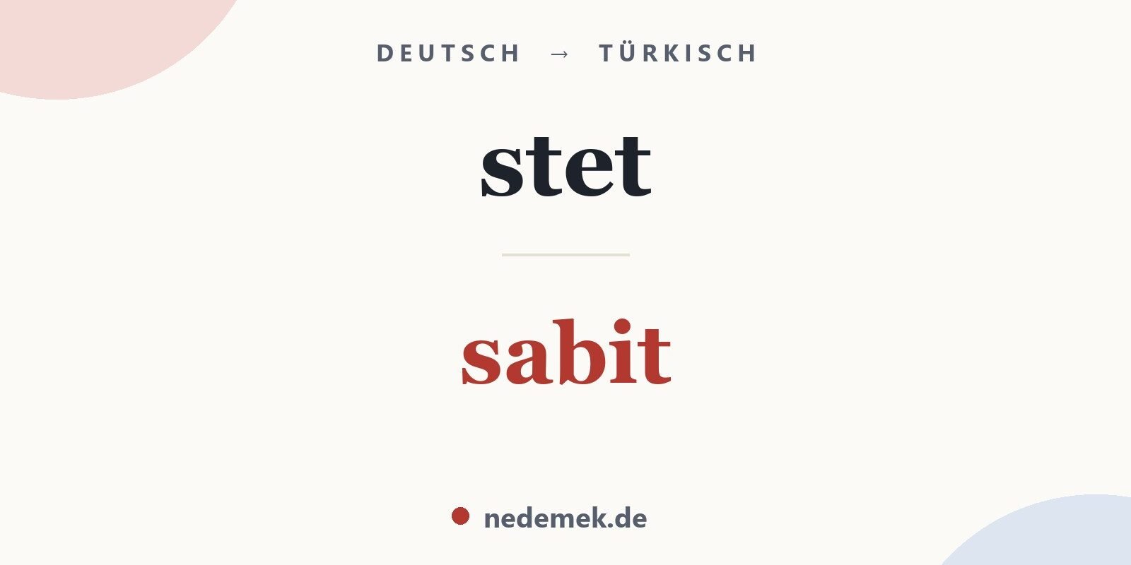 stet auf Türkisch: sabit
