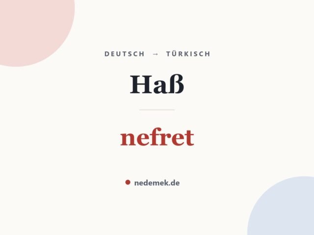 Haß auf Türkisch: nefret