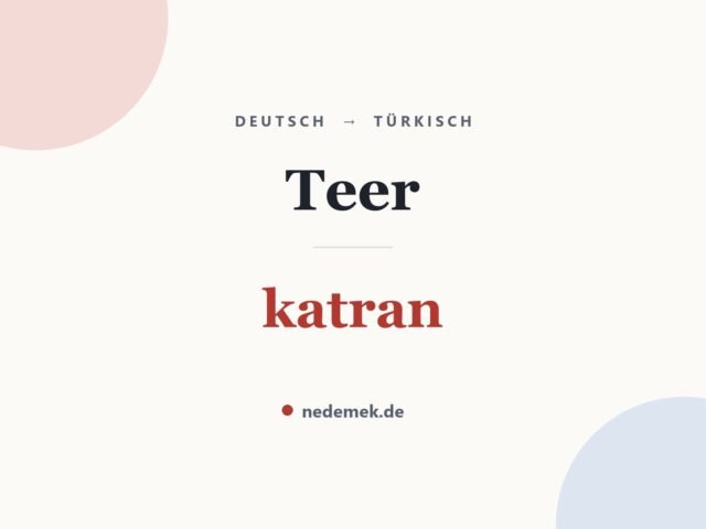 Teer auf Türkisch: katran