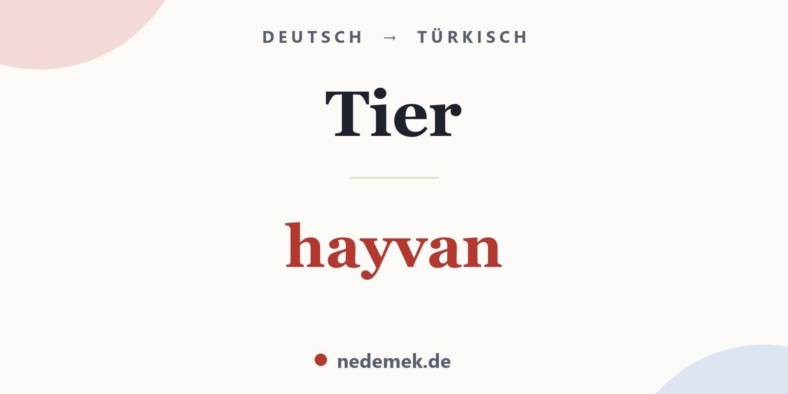 Tier auf Türkisch: hayvan