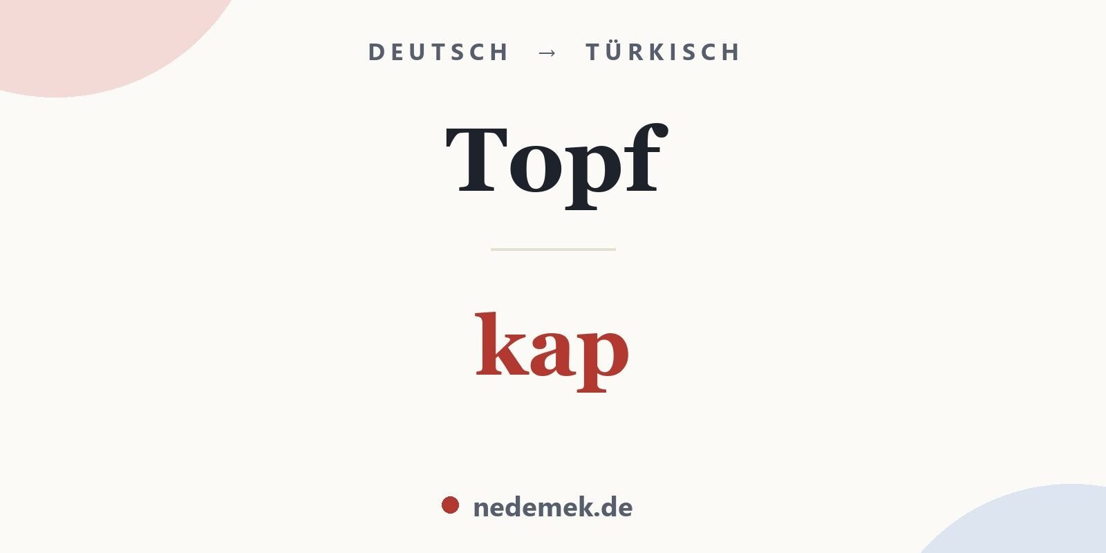 Topf auf Türkisch: kap