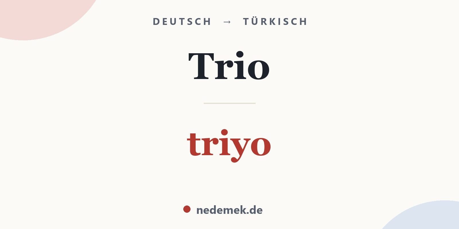 Trio auf Türkisch: triyo
