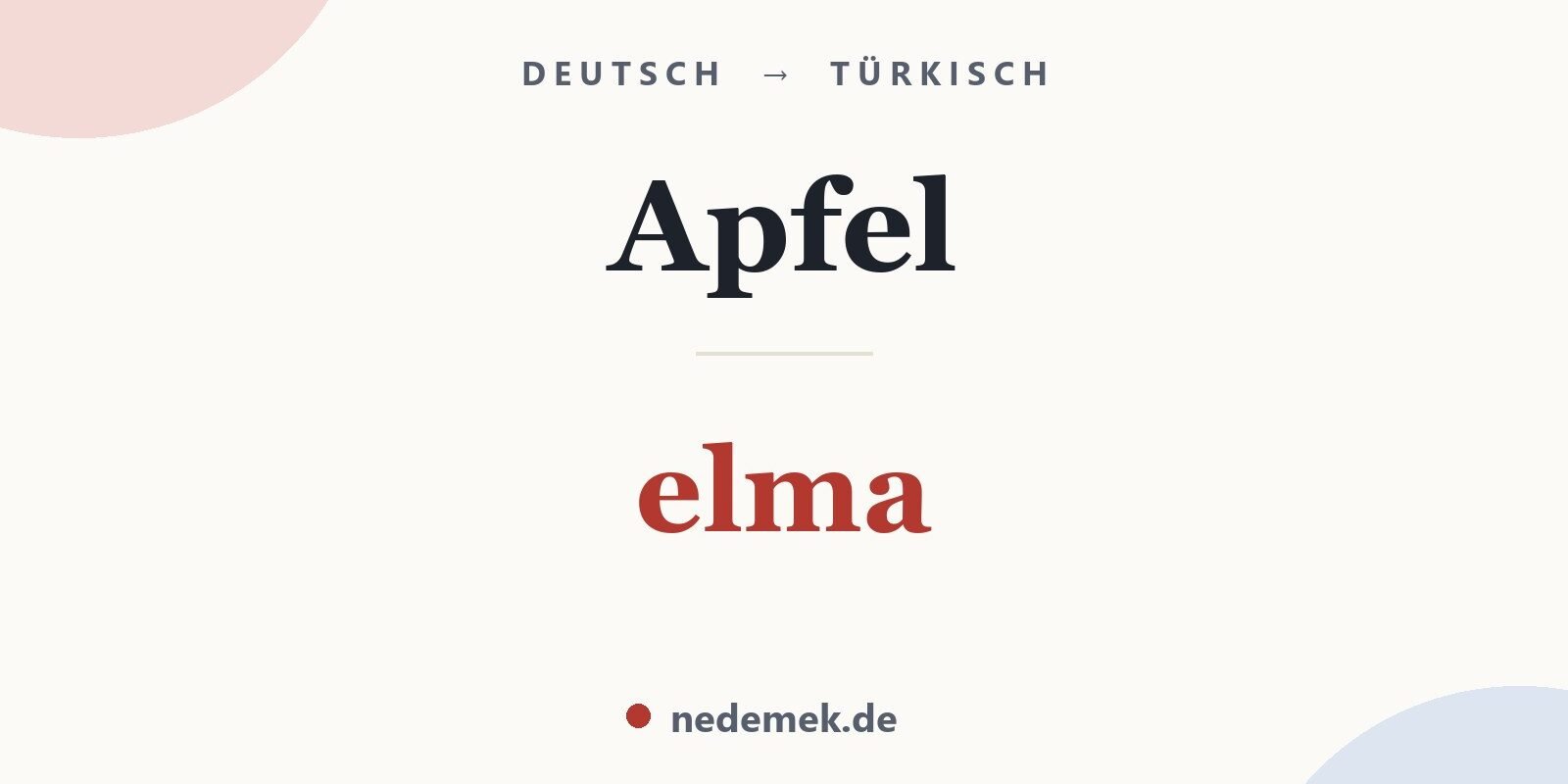 Apfel auf Türkisch: elma