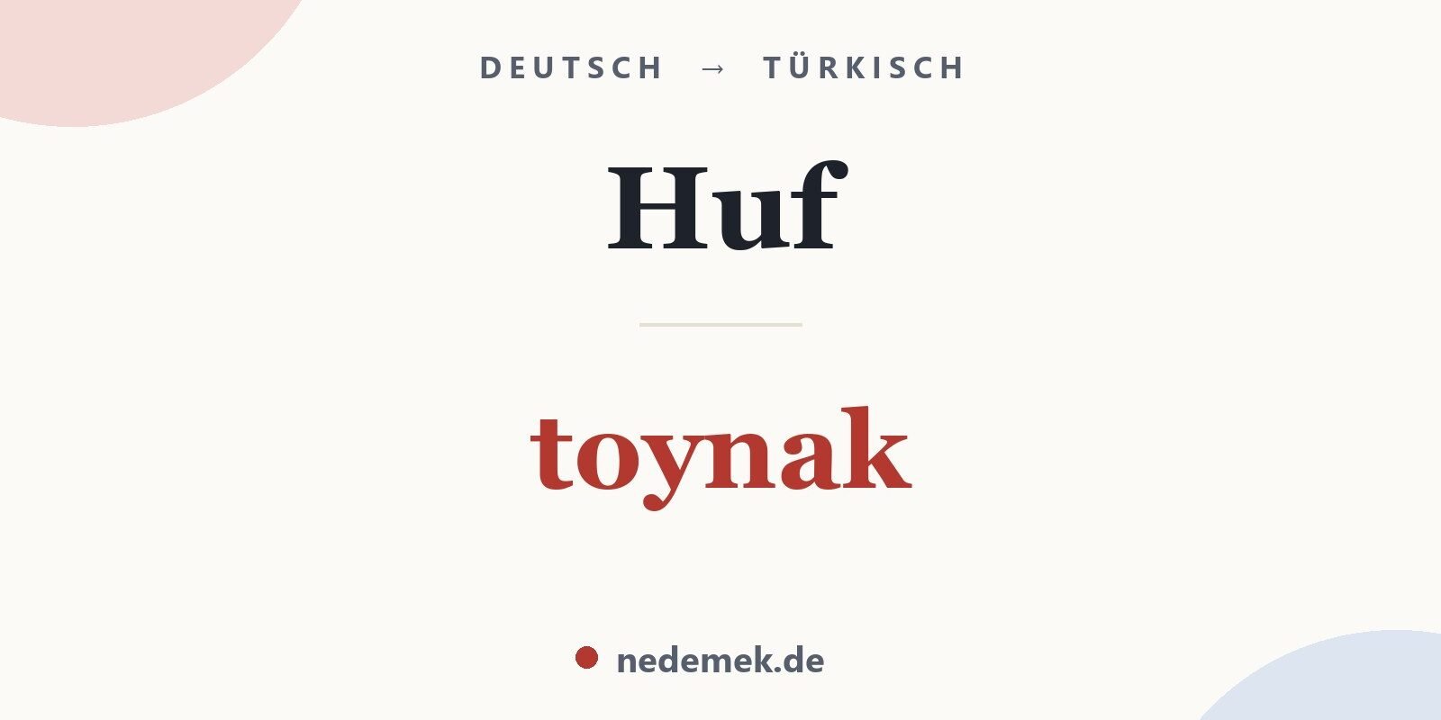 Huf auf Türkisch: toynak