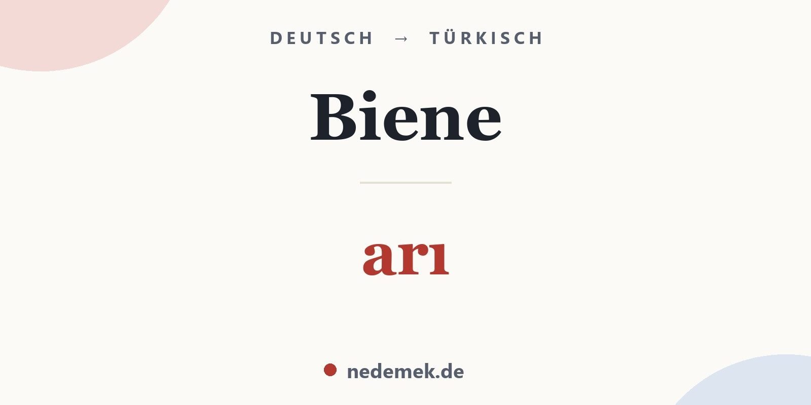 Biene auf Türkisch: arı
