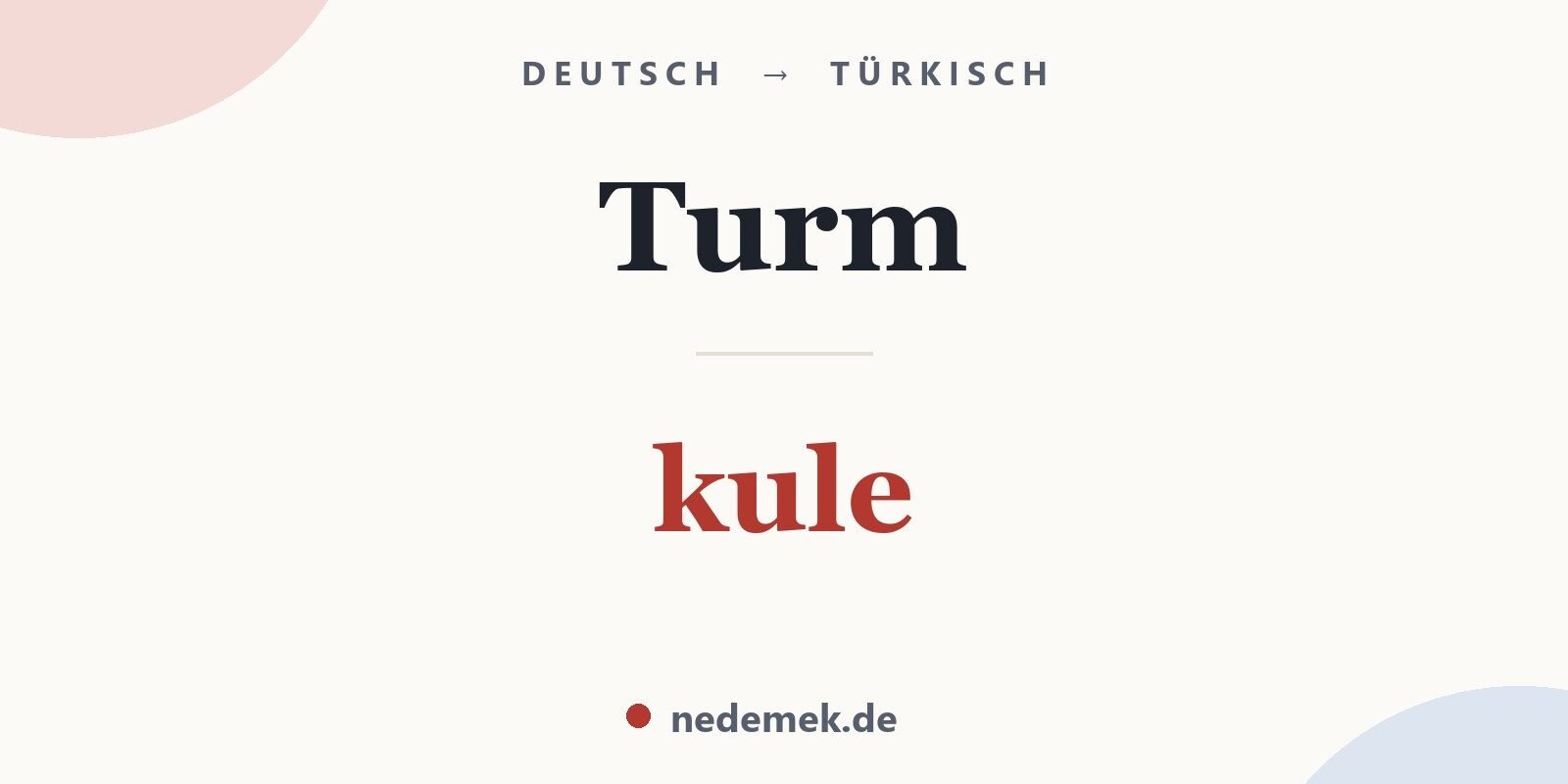 Turm auf Türkisch: kule