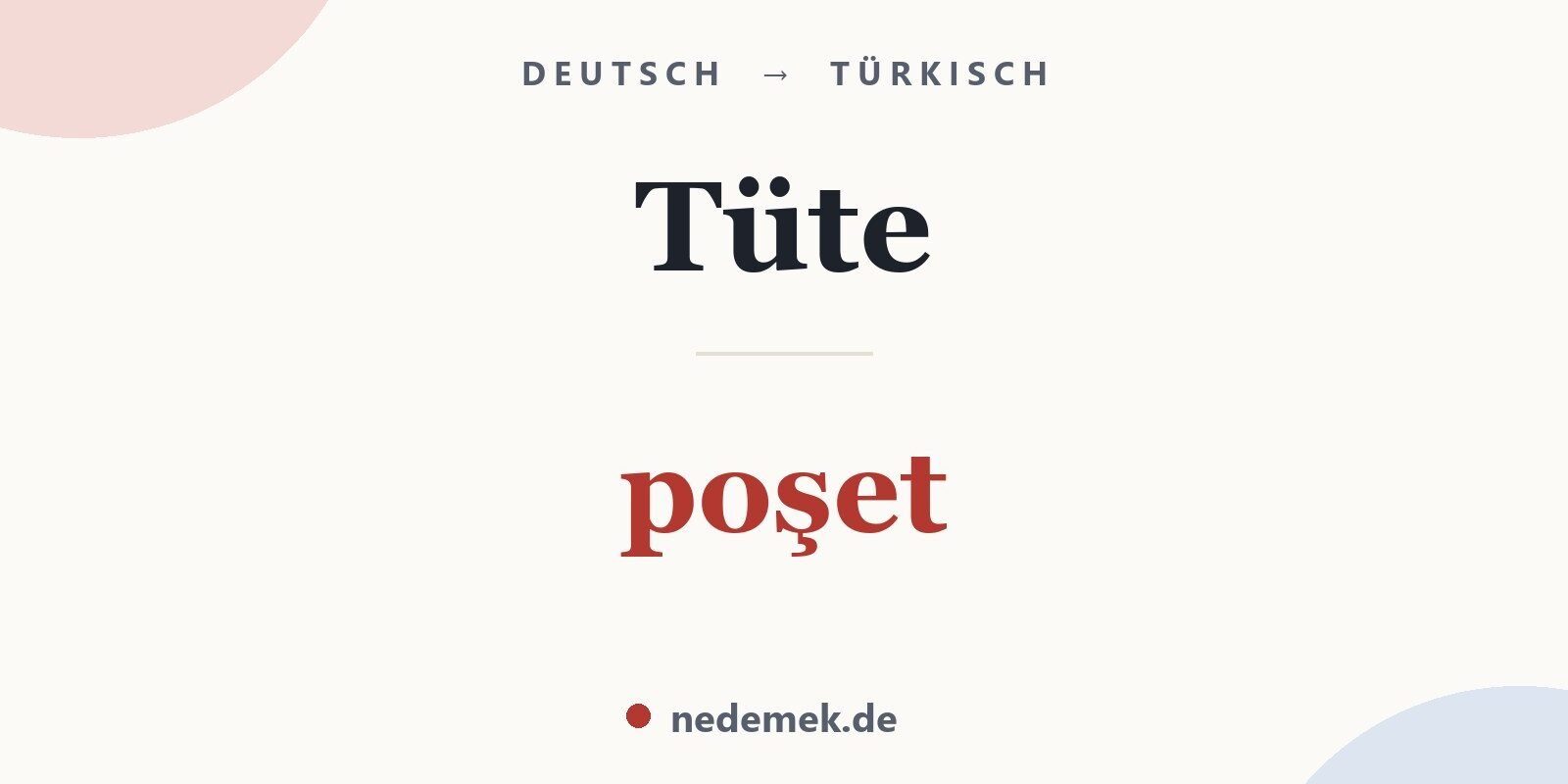 Tüte auf Türkisch: poşet