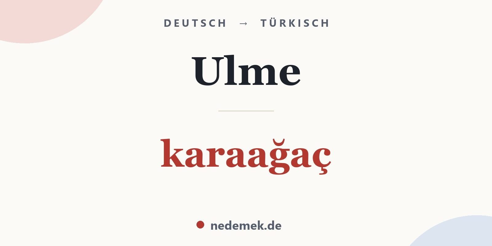 Ulme auf Türkisch: karaağaç