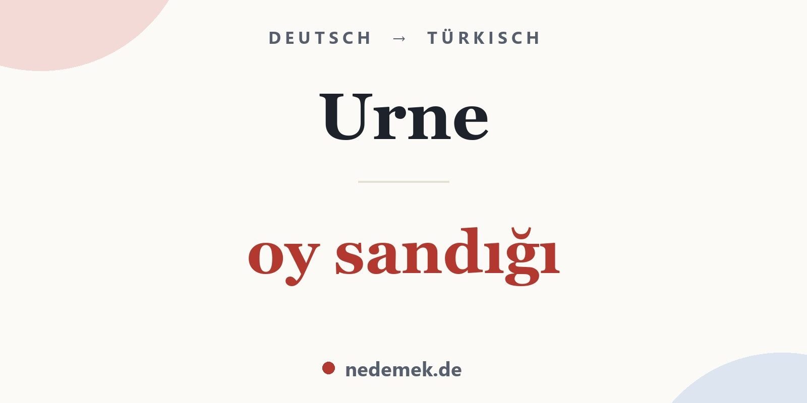Urne auf Türkisch: oy sandığı
