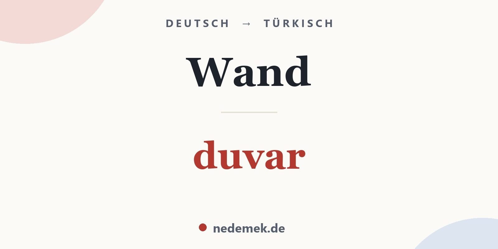 Wand auf Türkisch: duvar