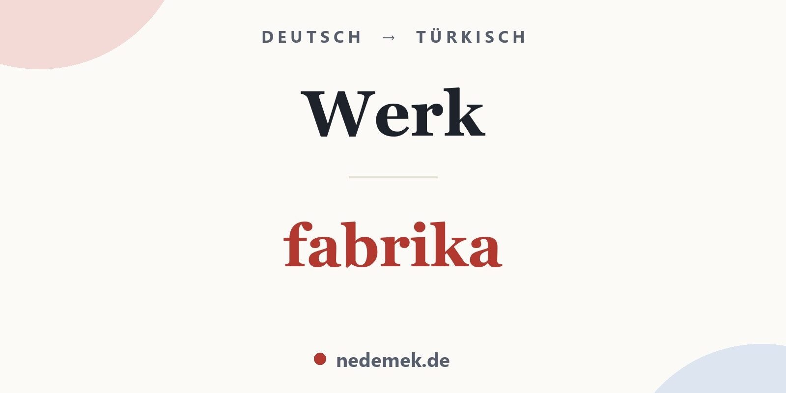 Werk auf Türkisch: fabrika