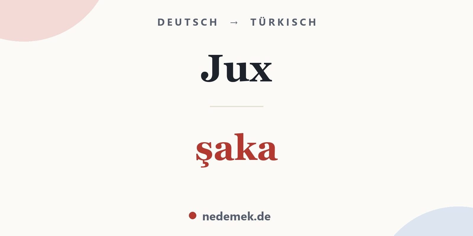 Jux auf Türkisch: şaka