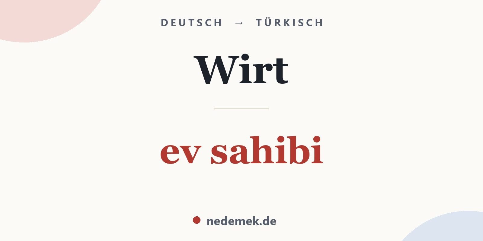 Wirt auf Türkisch: ev sahibi