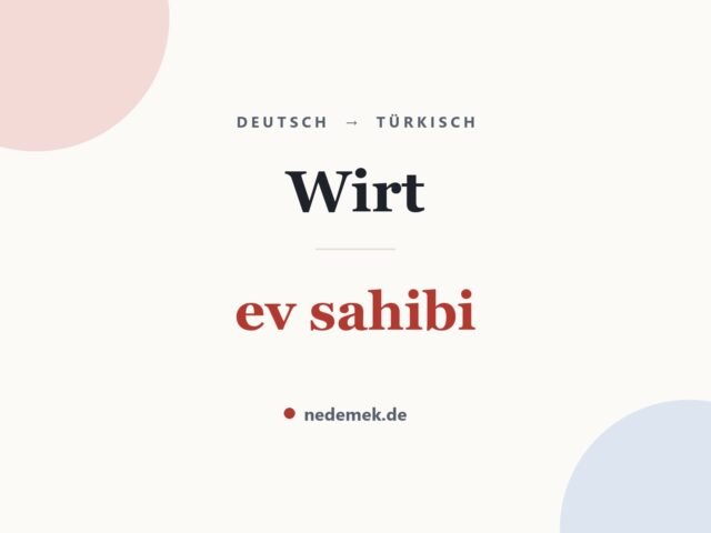 Wirt auf Türkisch: ev sahibi