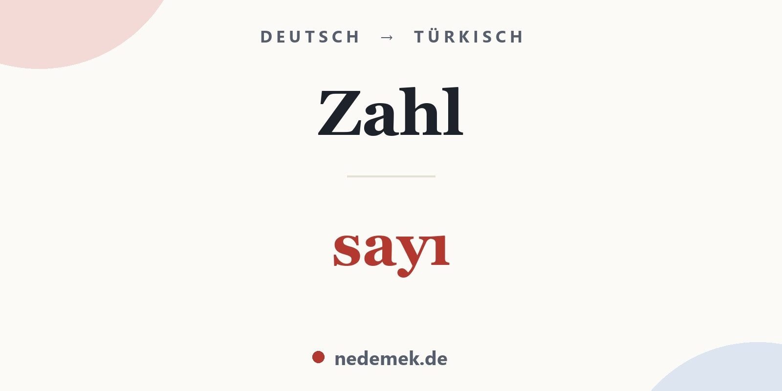 Zahl auf Türkisch: sayı