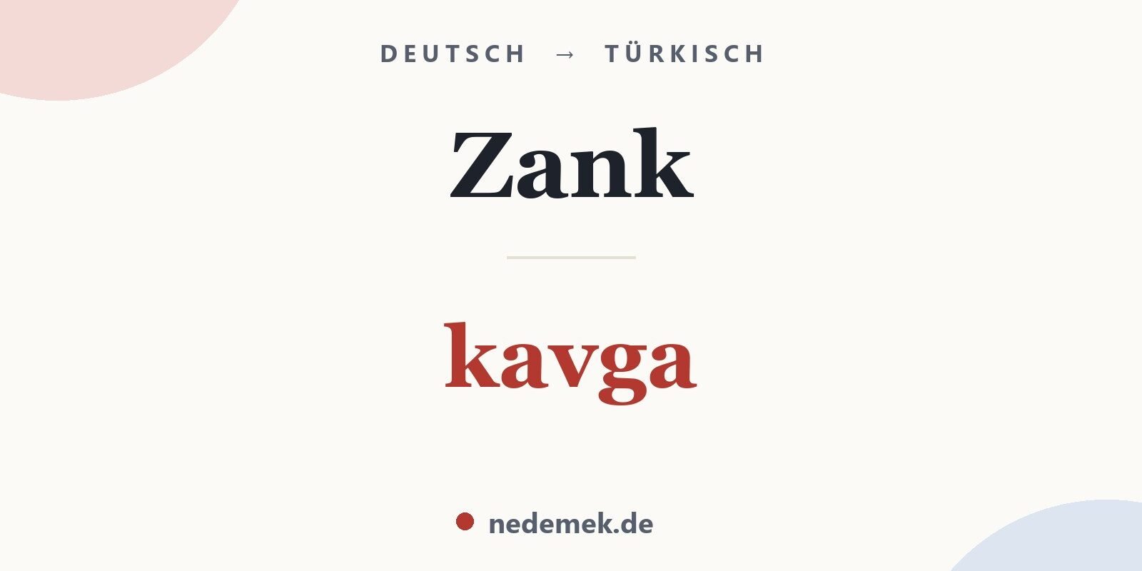 Zank auf Türkisch: kavga