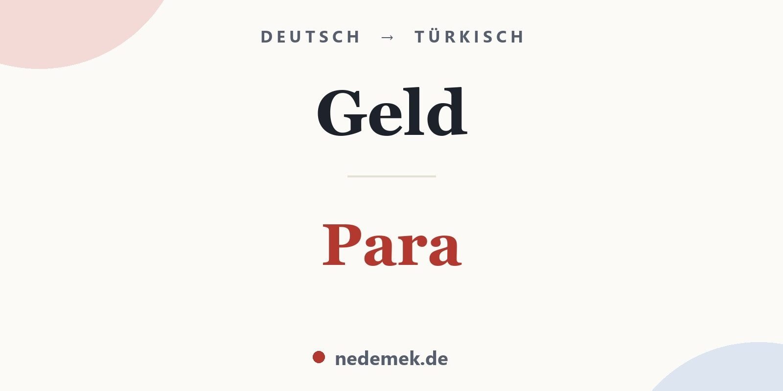 Geld auf Türkisch: Para