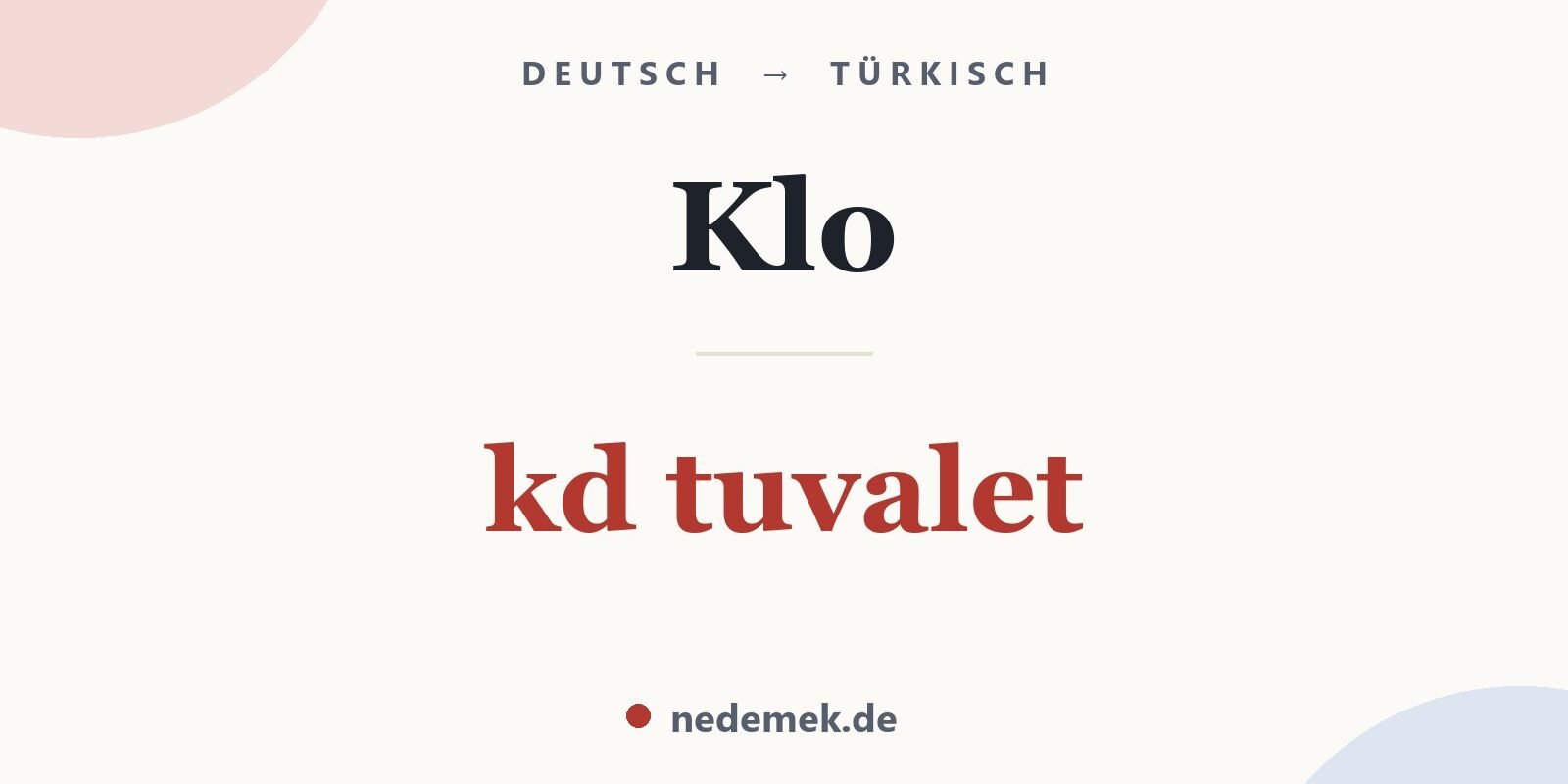 Klo auf Türkisch: kd tuvalet