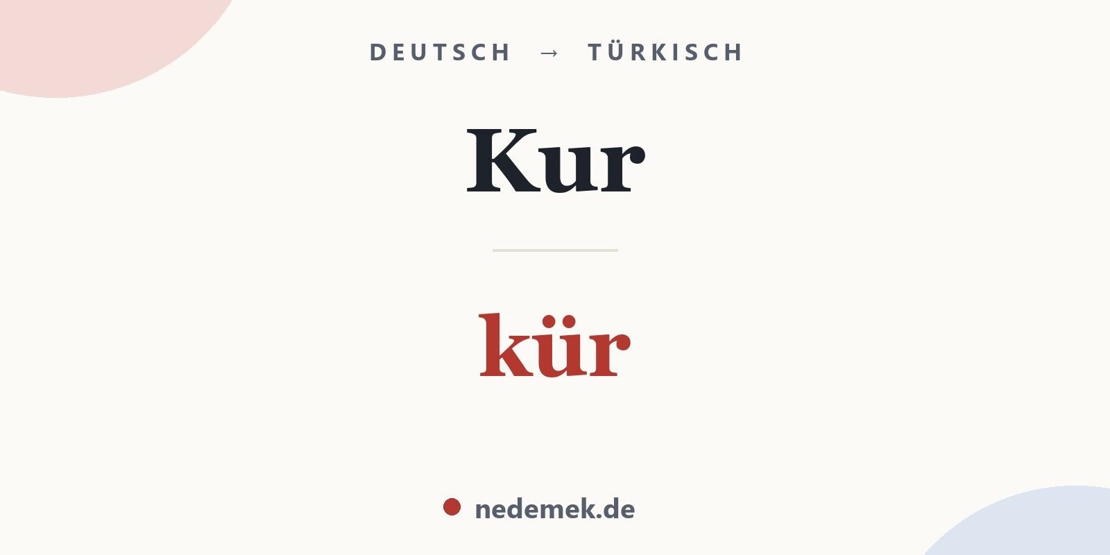 Kur auf Türkisch: kür