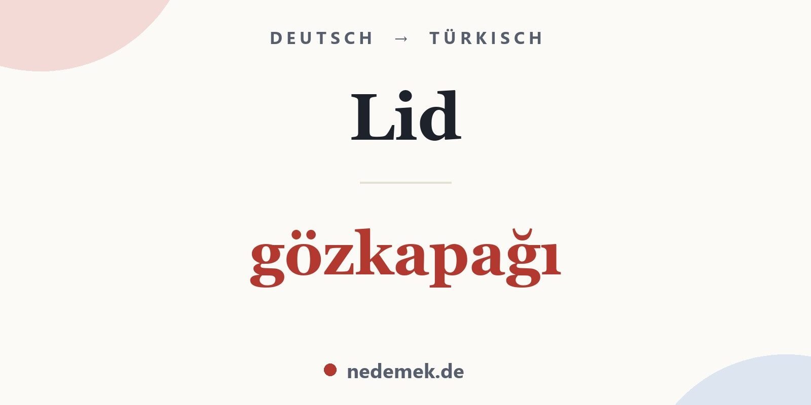 Lid auf Türkisch: gözkapağı