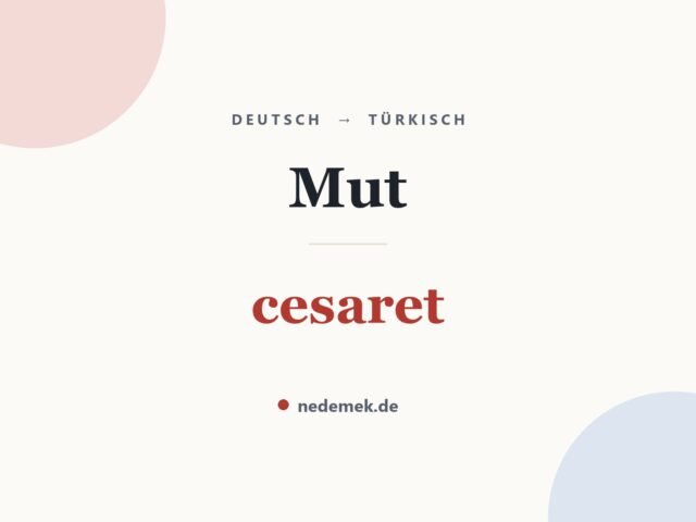 Mut auf Türkisch: cesaret