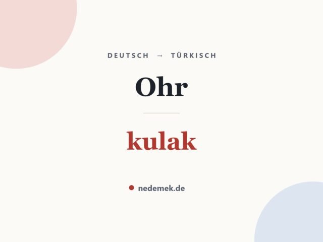 Ohr auf Türkisch: kulak