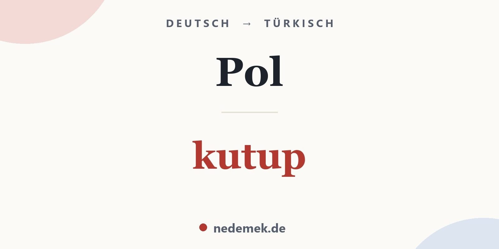 Pol auf Türkisch: kutup