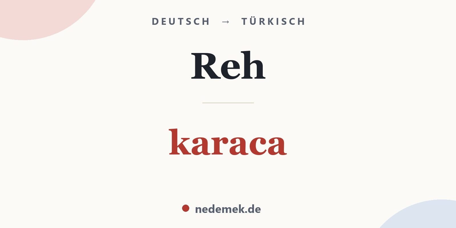 Reh auf Türkisch: karaca