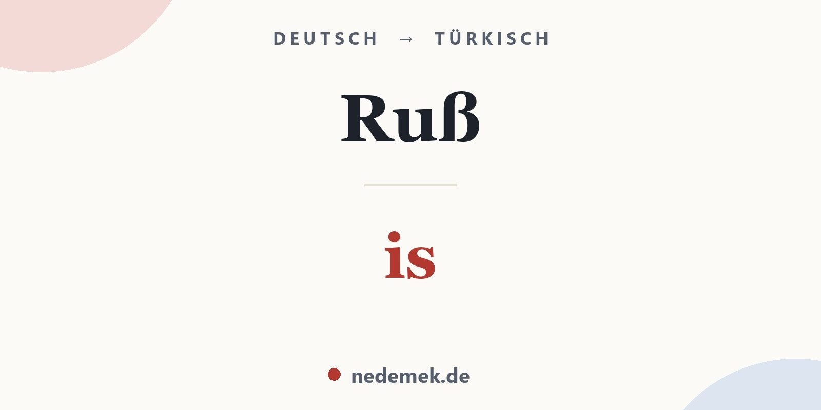 Ruß auf Türkisch: is