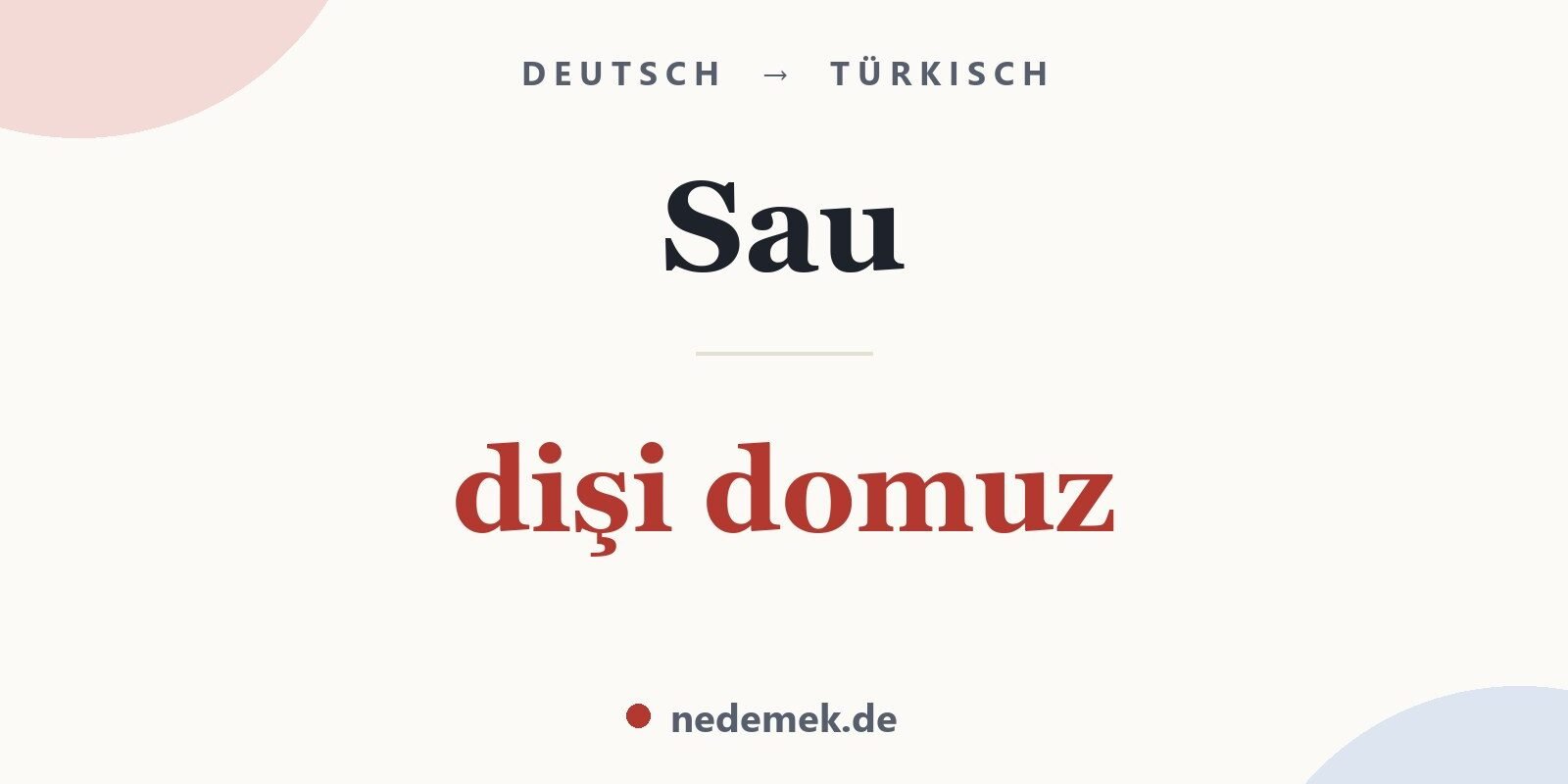 Sau auf Türkisch: dişi domuz
