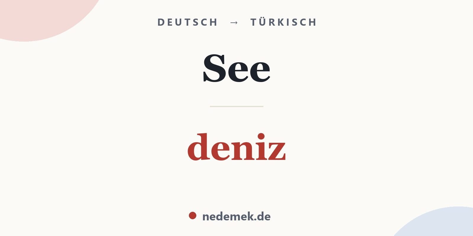 See auf Türkisch: deniz