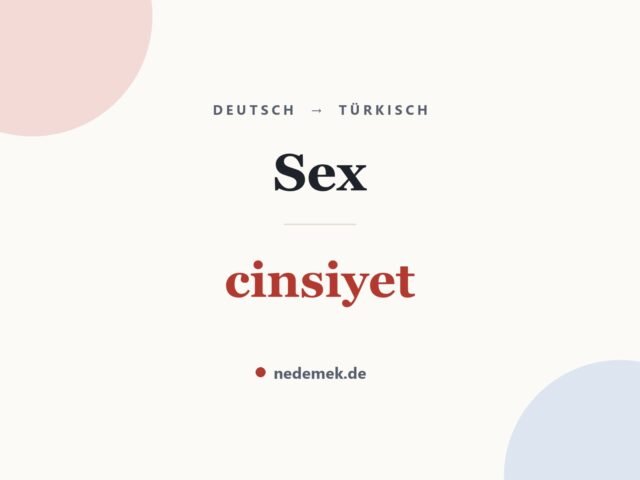 Sex auf Türkisch: cinsiyet