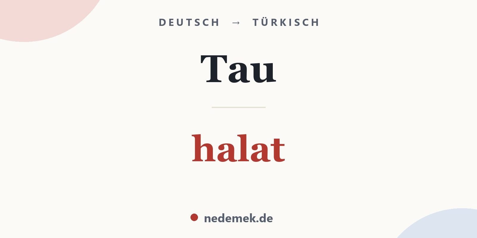 Tau auf Türkisch: halat