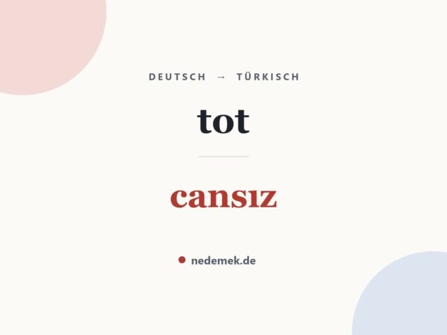 tot auf Türkisch: cansız