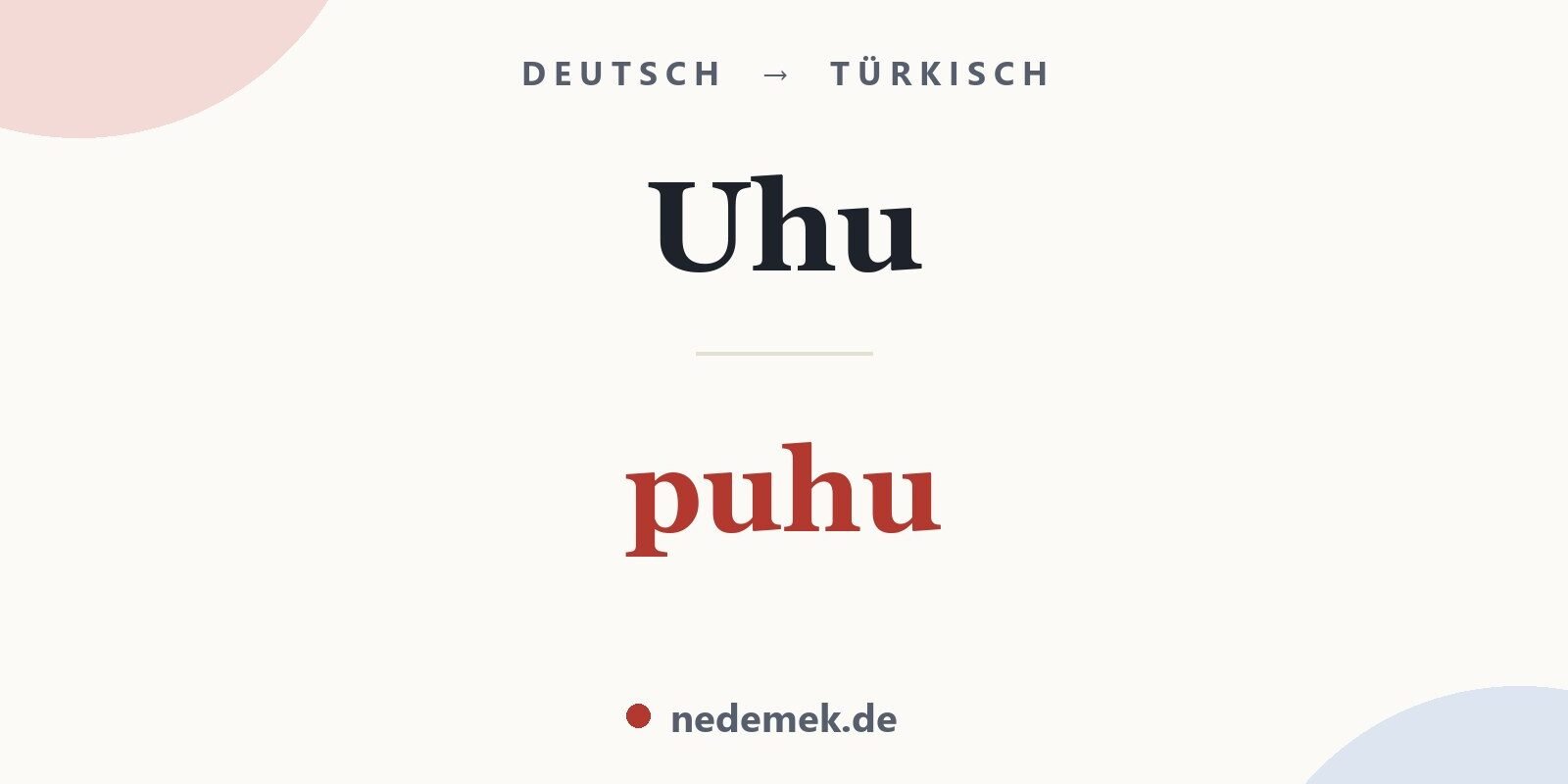 Uhu auf Türkisch: puhu