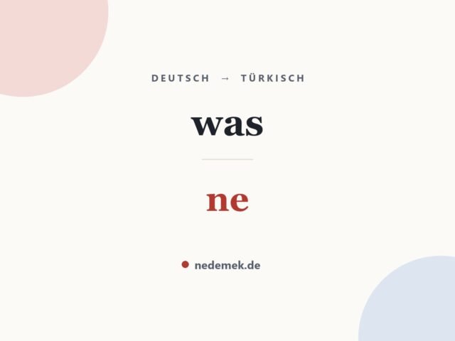 was auf Türkisch: ne