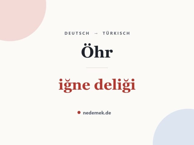 Öhr auf Türkisch: iğne deliği
