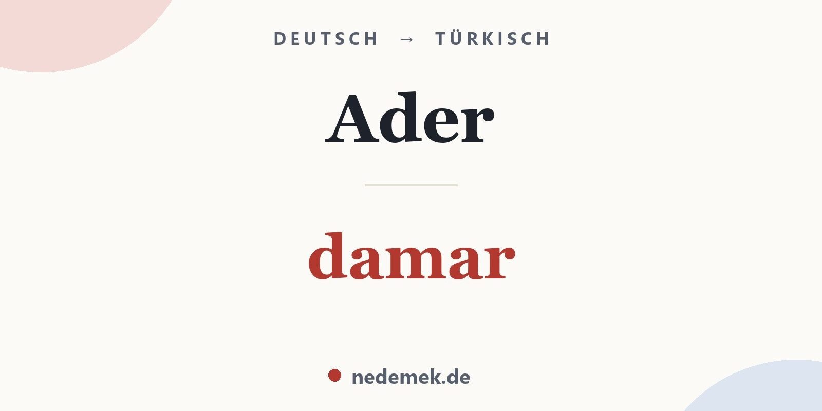 Ader auf Türkisch: damar