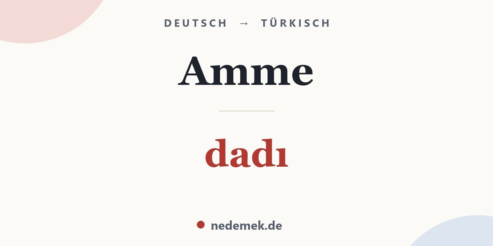 Amme auf Türkisch: dadı