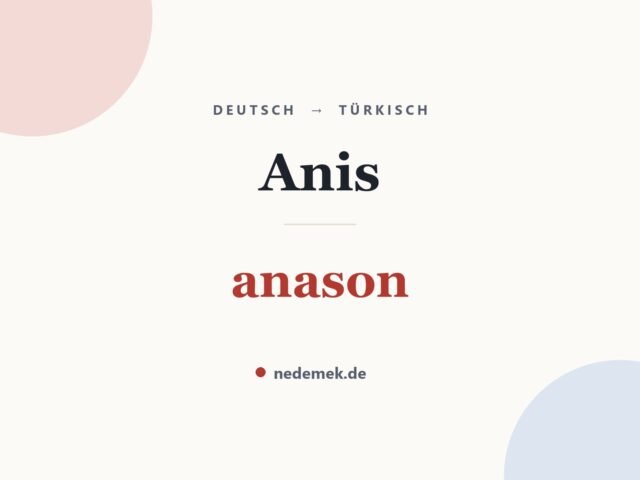 Anis auf Türkisch: anason
