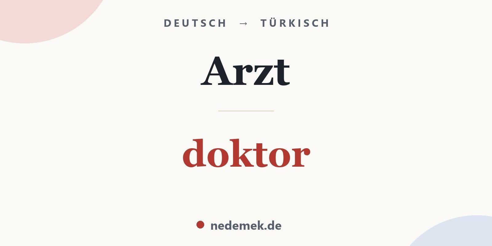 Arzt auf Türkisch: doktor