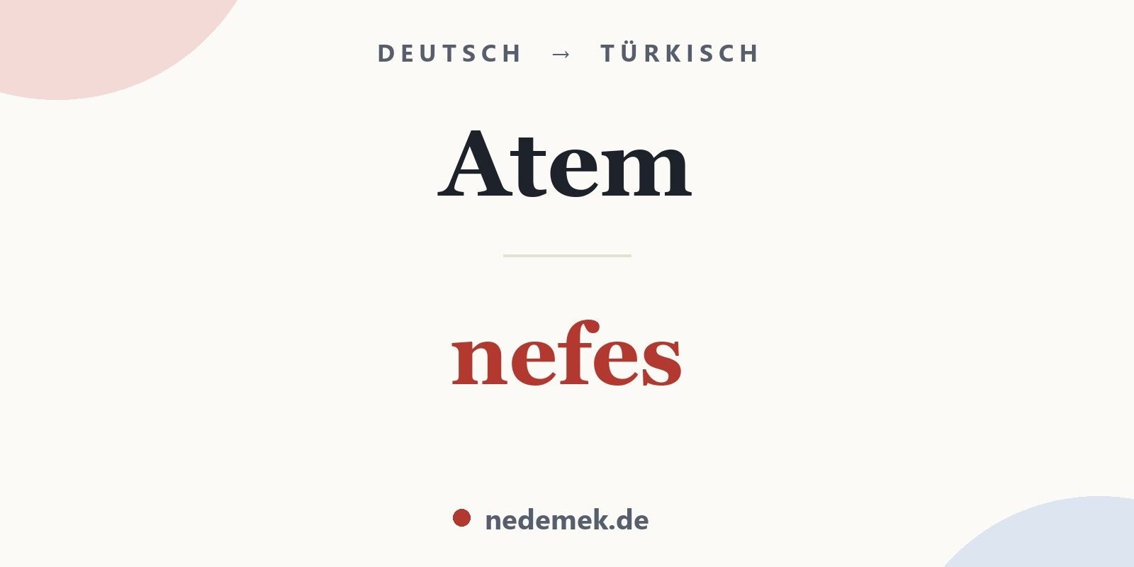 Atem auf Türkisch: nefes