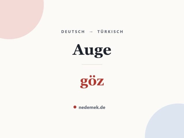 Auge auf Türkisch: göz