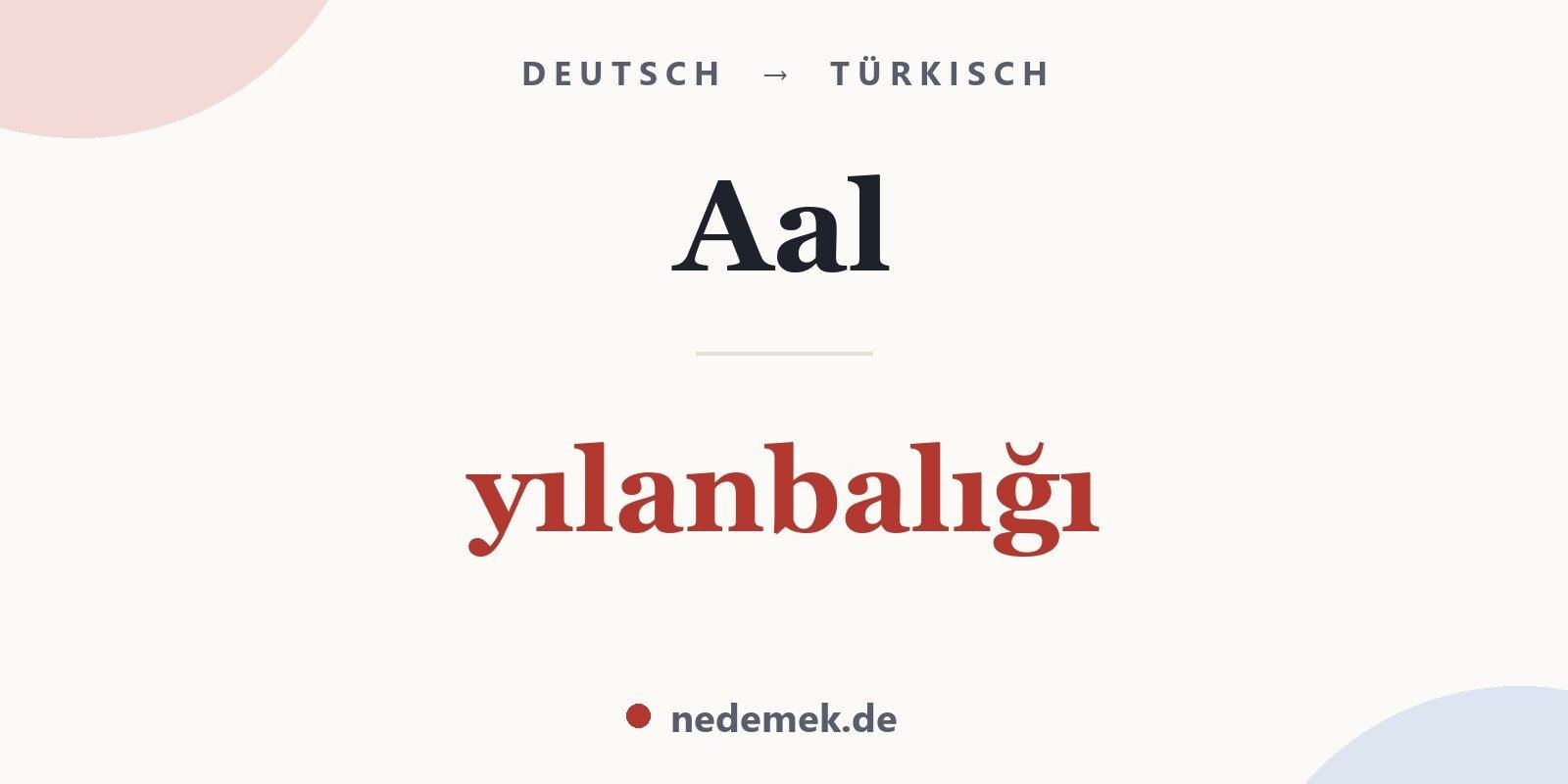 Aal auf Türkisch: yılanbalığı