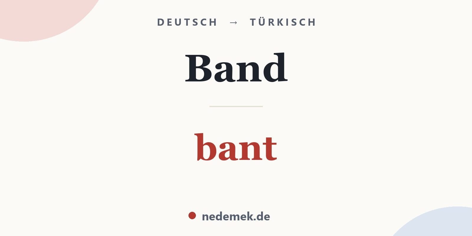 Band auf Türkisch: bant