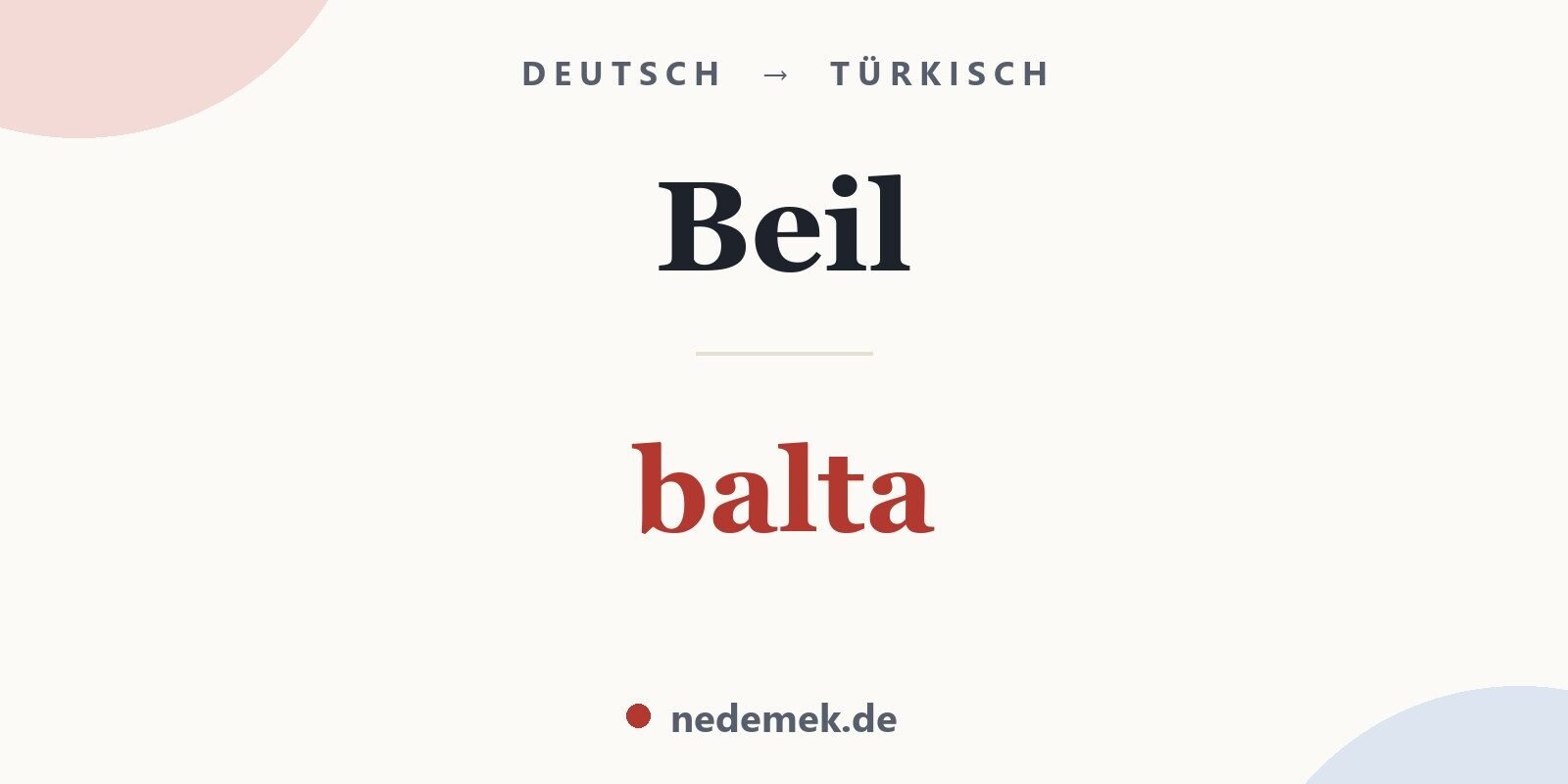 Beil auf Türkisch: balta