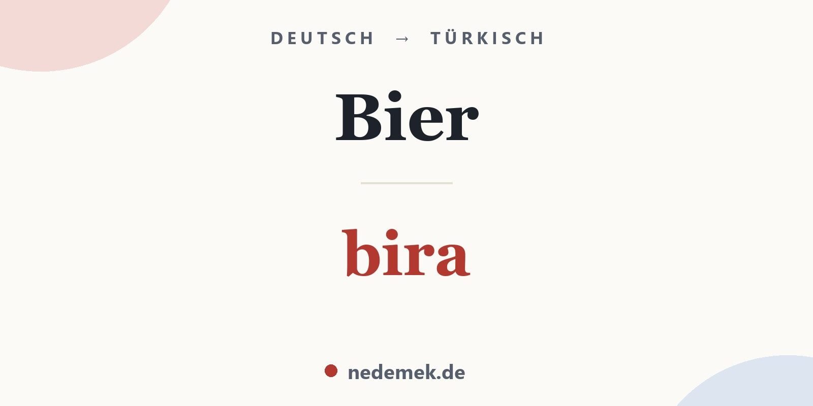 Bier auf Türkisch: bira