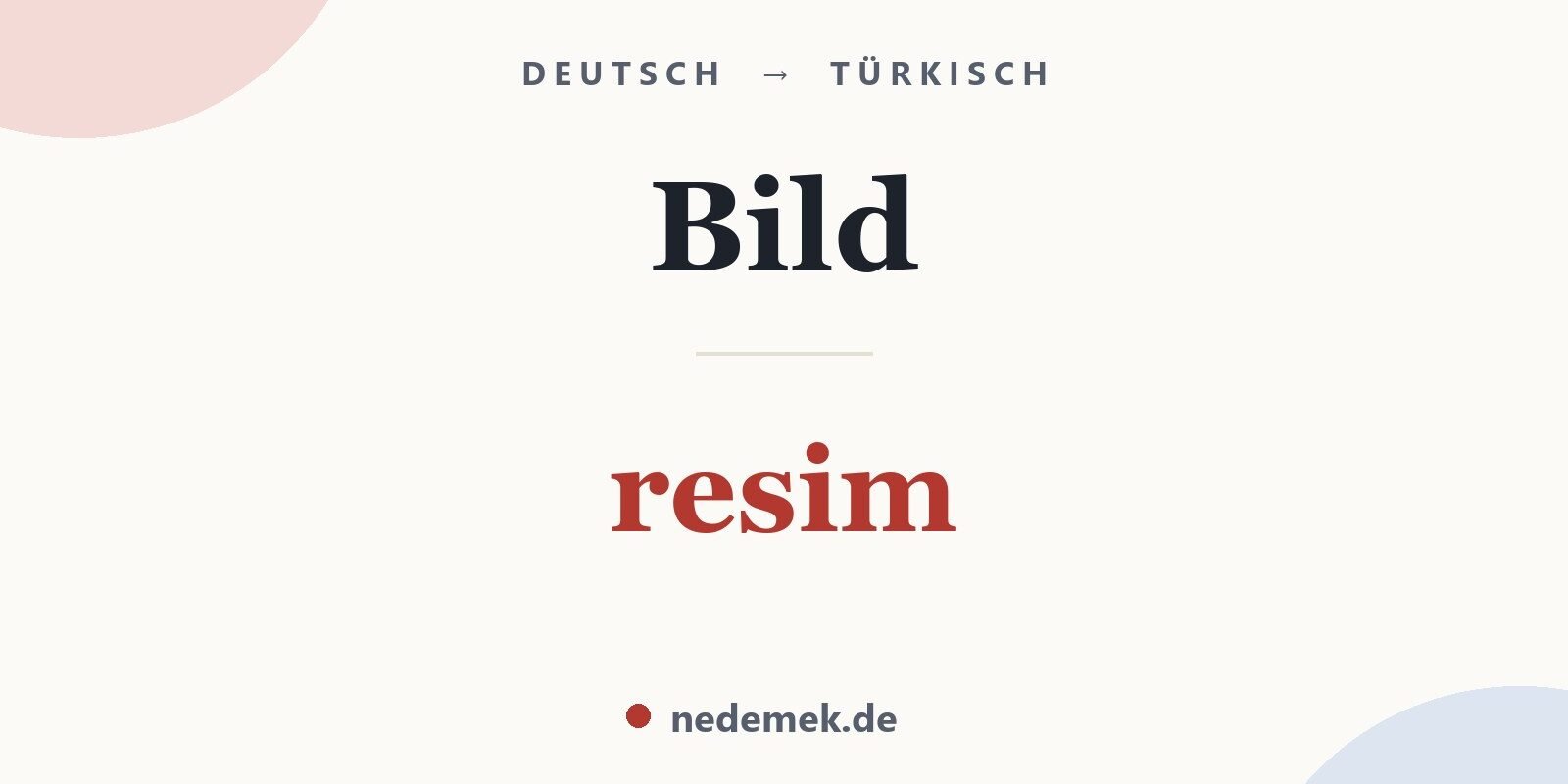 Bild auf Türkisch: resim